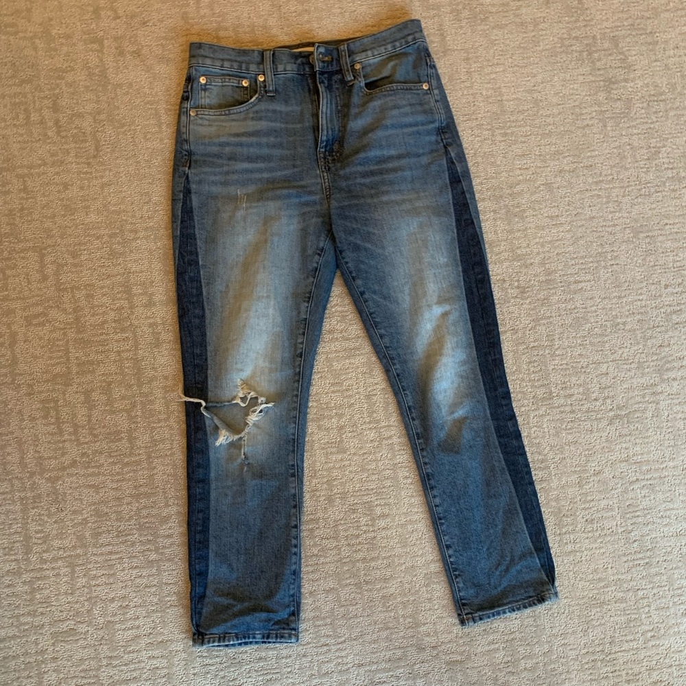 Madewell two-toned boyfriend jeans